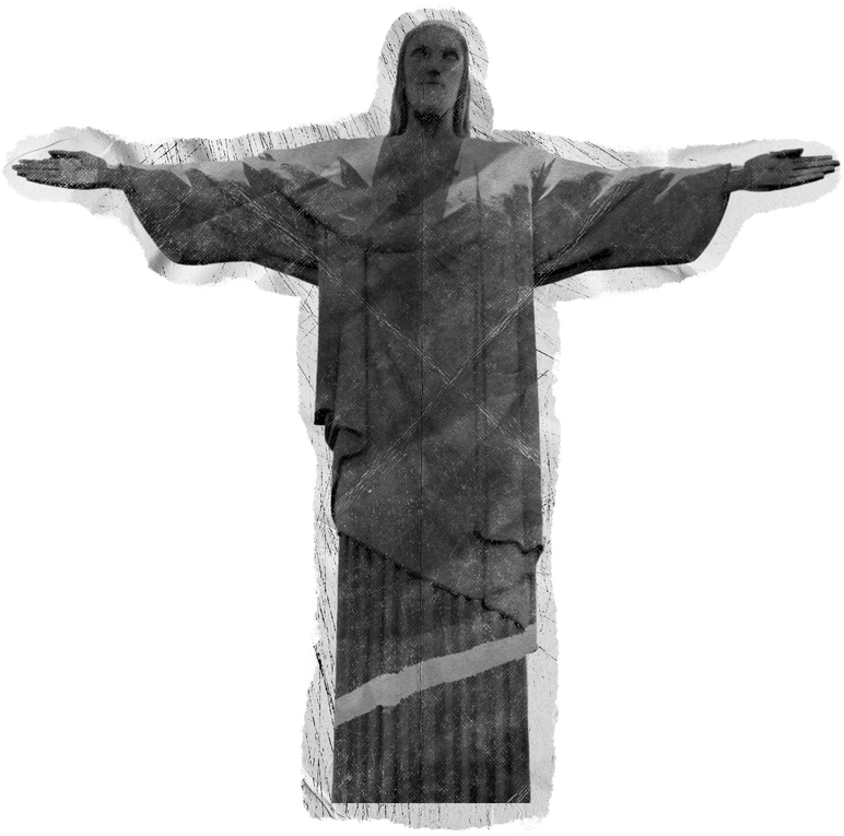 Weathered Historical Christ the Redeemer Cut-out